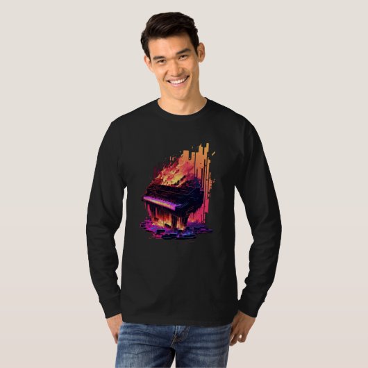Vaporwave Piano T-shirt (Voorkant volledig)