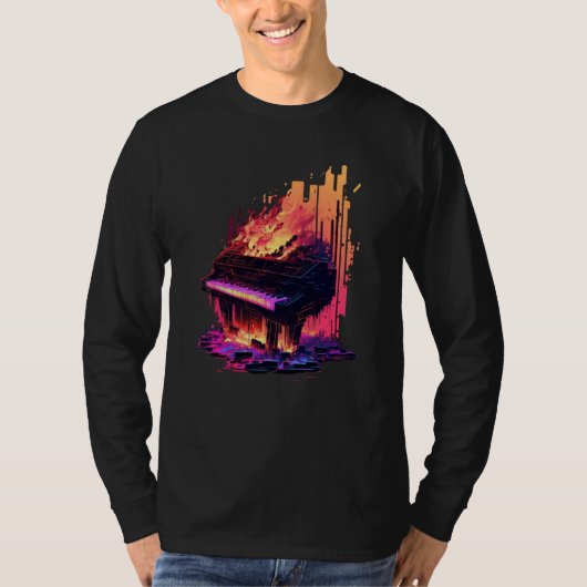 Vaporwave Piano T-shirt (Voorkant)