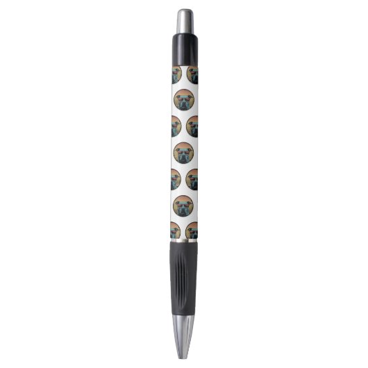 Vaporwave Pitbull Cirkel Pen (Voorkant Verticaal)