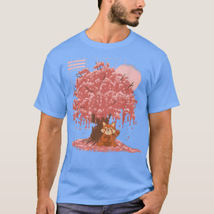 Vaporwave Red Panda en Sakura Japans Cherry Blo T-shirt