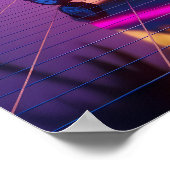 Vaporwave Retro Auto en Gaming Stoel Poster (Hoek)