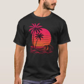 Vaporwave retro tropische zonsondergang t-shirt (Voorkant)
