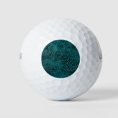 Vaporwave Rippling Blauwgroen en donkerblauw lijnp Golfballen (Voorkant)