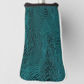Vaporwave Rippling Blauwgroen en donkerblauw lijnp Golfheadcover (Draai 90)