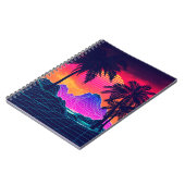 Vaporwave rocks and palm trees notitieboek (Linkerzijde)
