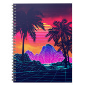 Vaporwave rocks and palm trees notitieboek (Voorkant)