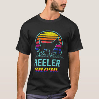 Vaporwave Rode Blue Heeler Moeder Australische Run T-shirt