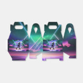 Vaporwave Roller Schaats verjaardagsfeestje Bedankdoosjes (Uitgevouwen)