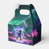 Vaporwave Roller Schaats verjaardagsfeestje Bedankdoosjes (Voorkant Zijde)