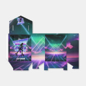 Vaporwave Roller Schaats verjaardagsfeestje Bedankdoosjes (Uitgevouwen)