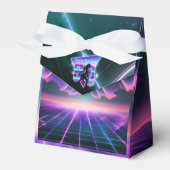 Vaporwave Roller Schaats verjaardagsfeestje Bedankdoosjes (Voorkant Zijde)