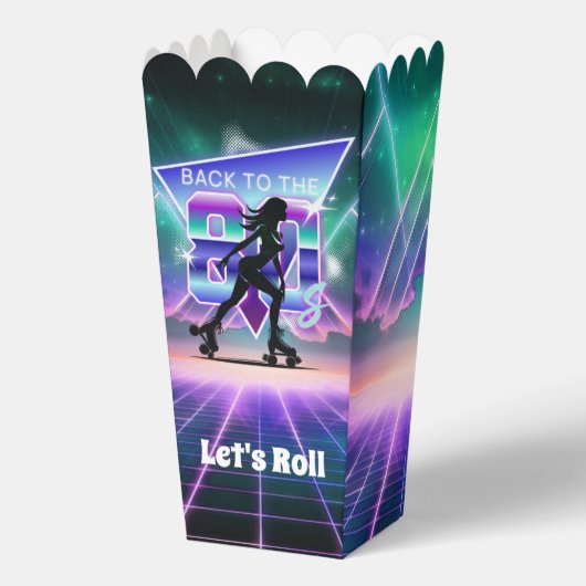 Vaporwave Roller Schaats verjaardagsfeestje Bedankdoosjes (Achterkant)