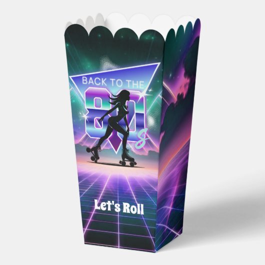 Vaporwave Roller Schaats verjaardagsfeestje Bedankdoosjes (Voorkant)