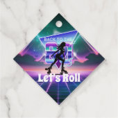 Vaporwave Roller Schaats verjaardagsfeestje Bedankjes Labels (Achterkant)