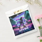 Vaporwave Roller Schaats verjaardagsfeestje Bedankzakje (Gezegeld)