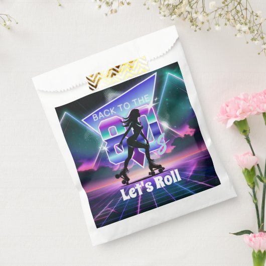 Vaporwave Roller Schaats verjaardagsfeestje Bedankzakje (Gezegeld)