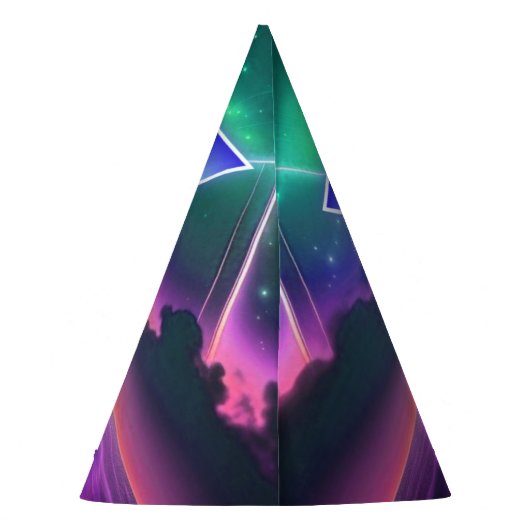 Vaporwave Roller Schaats verjaardagsfeestje Feesthoedjes (Achterkant)