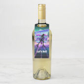 Vaporwave Roller Schaats verjaardagsfeestje Flessenhanger (Op fles)