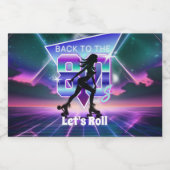 Vaporwave Roller Schaats verjaardagsfeestje Likeurfles Etiket (Enkel label)