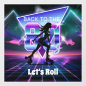 Vaporwave Roller Schaats verjaardagsfeestje Raamsticker (Vel)