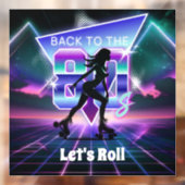 Vaporwave Roller Schaats verjaardagsfeestje Raamsticker (Vel 2)