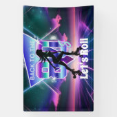 Vaporwave Roller Schaats verjaardagsfeestje Spandoek (Verticaal)