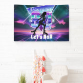Vaporwave Roller Schaats verjaardagsfeestje Spandoek (Insitu)