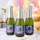 Vaporwave Roller Schaats verjaardagsfeestje Sparkling Wijnetiket