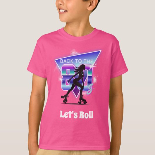 Vaporwave Roller Schaats verjaardagsfeestje T-shirt (Voorkant)