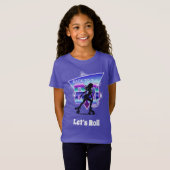 Vaporwave Roller Schaats verjaardagsfeestje T-shirt (Voorkant volledig)