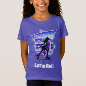 Vaporwave Roller Schaats verjaardagsfeestje T-shirt (Voorkant)