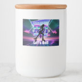 Vaporwave Roller Schaats verjaardagsfeestje Voedselcontainer Etiket (Voorkant)