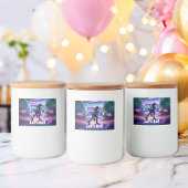 Vaporwave Roller Schaats verjaardagsfeestje Voedselcontainer Etiket