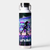 Vaporwave Roller Schaats verjaardagsfeestje Waterfles (Voorkant)
