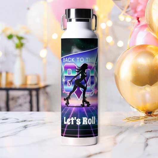 Vaporwave Roller Schaats verjaardagsfeestje Waterfles