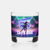 Vaporwave Roller Schaats verjaardagsfeestje Whisky Glas (Voorkant)