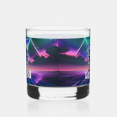 Vaporwave Roller Schaats verjaardagsfeestje Whisky Glas (Links)