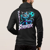 Vaporwave Samurai Cat for soccer fans Hoodie (Achterkant)