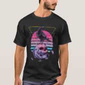 Vaporwave Skull And Crow Aesthetic Pastel Goth T-shirt (Voorkant)