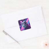 Vaporwave Space Cat Sticker – Retro Galaxy Kat A (Envelop)