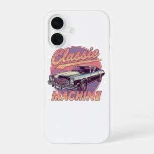 Vaporwave stijl klassieke auto iPhone 16 hoesje