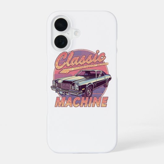 Vaporwave stijl klassieke auto iPhone 16 hoesje (Achterkant)