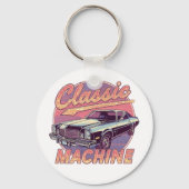 Vaporwave stijl klassieke auto sleutelhanger (Voorkant)