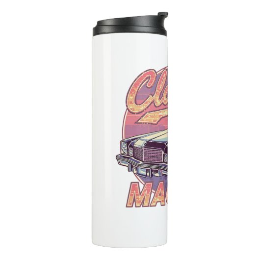 Vaporwave Style Classic Automobile Thermosbeker (Gedraaid links)