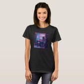 Vaporwave Style Computer Desk op internetcafé T-shirt (Voorkant volledig)