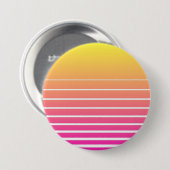 Vaporwave Sun Ronde Button 7,6 Cm (Voorkant /achterkant)