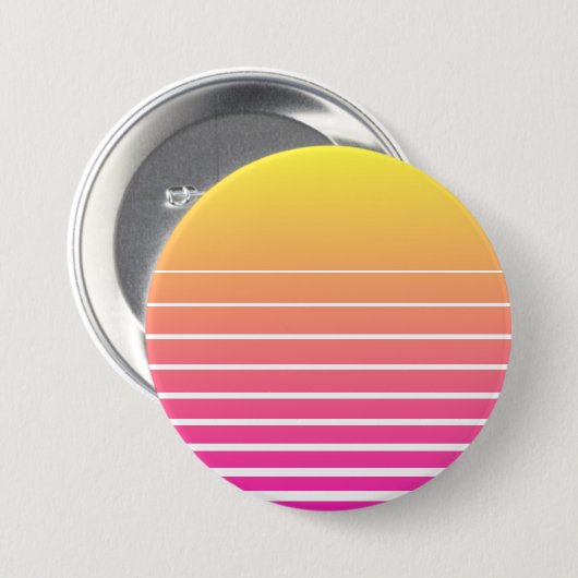 Vaporwave Sun Ronde Button 7,6 Cm (Voorkant /achterkant)