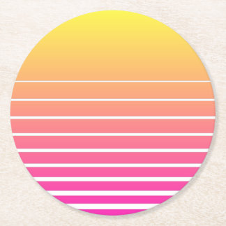 Vaporwave Sun Ronde Kartonnen Onderzetter