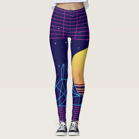 Vaporwave Sunset Leggings (Voorkant)