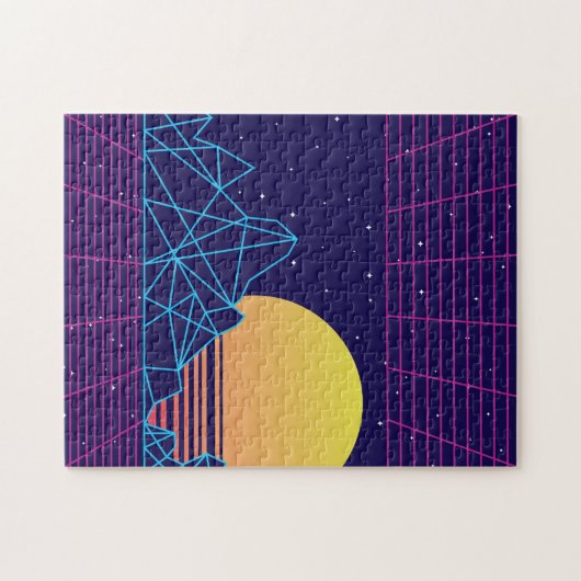 Vaporwave Sunset Legpuzzel (Horizontaal)
